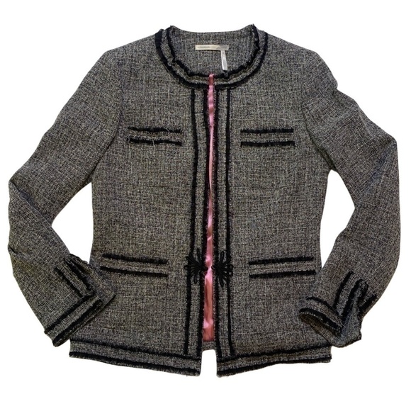 Classiques entier gray and black blazer jacket size 10 Chanel vibe - Picture 1 of 13